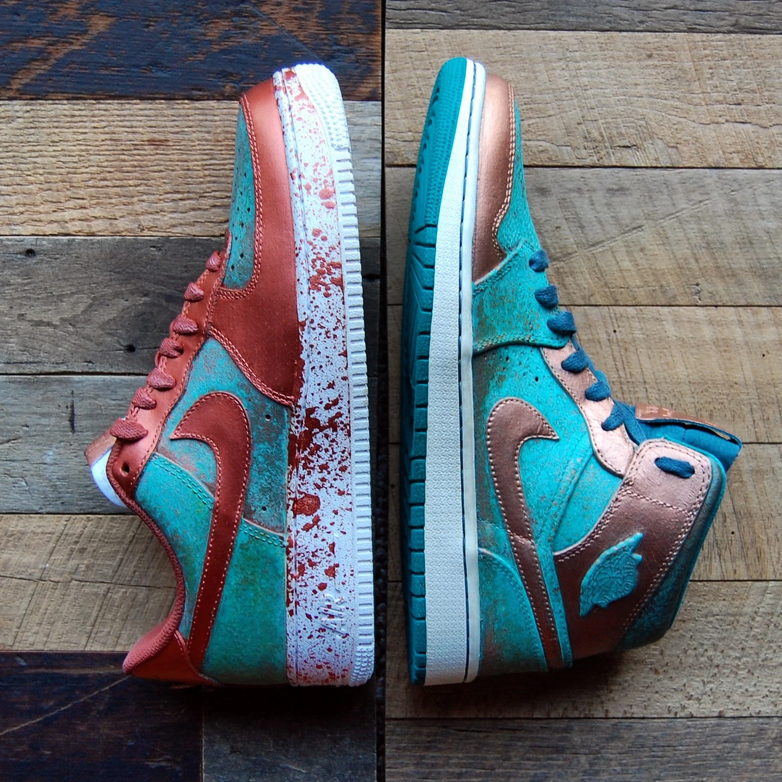 GourmetKickz Custom AF1AJ1-Patina-Angel