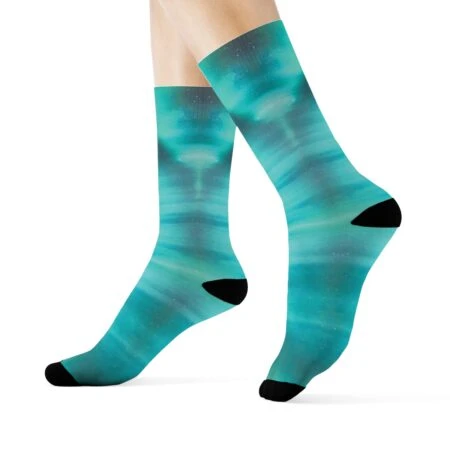 Socks to Match Northern Lights Foamposite Sneaker Colorway
