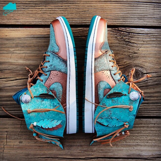Custom Air Jordan Moccasin with Patina GourmetKickz® Food for