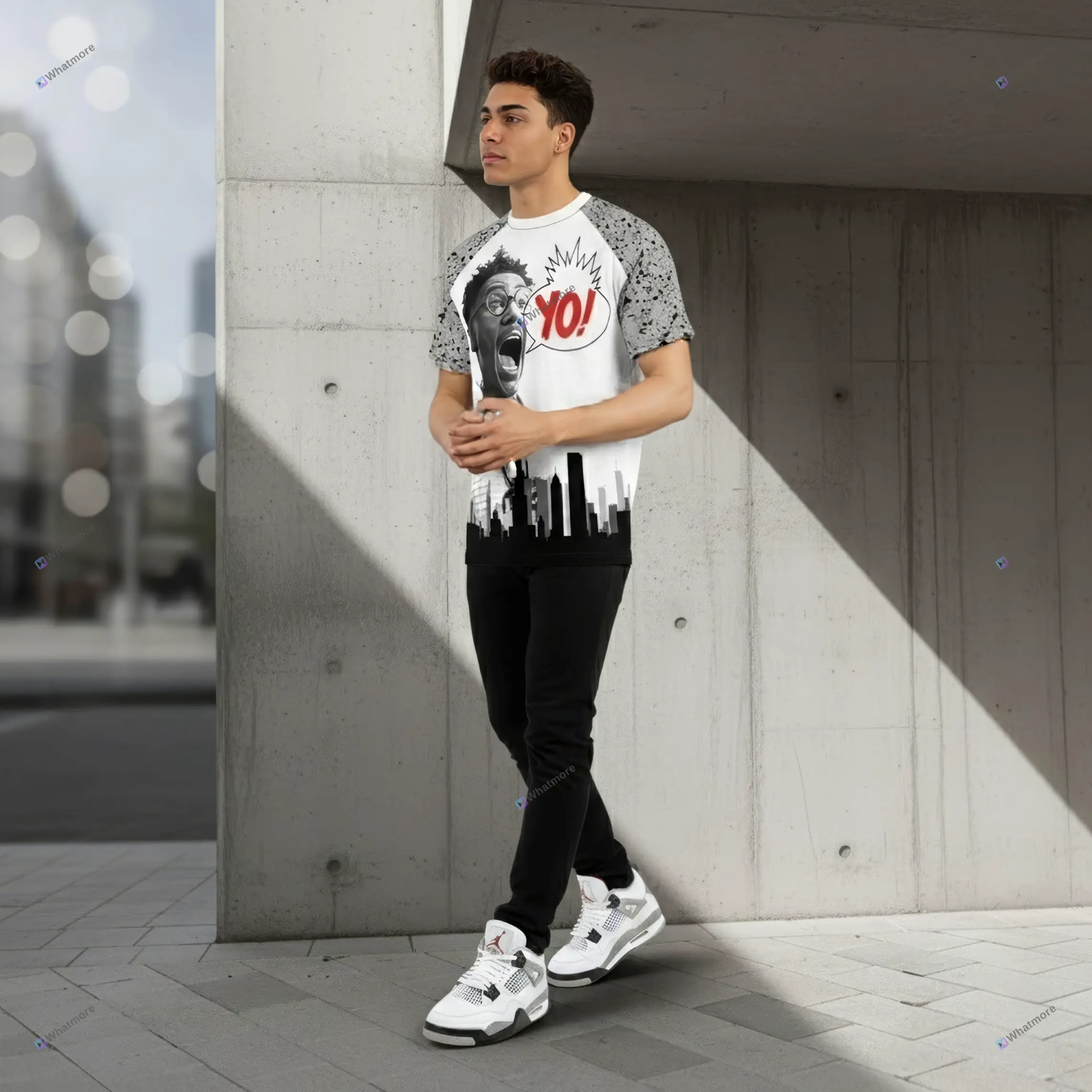 Shirt to Match Jordan OG '89 White Cement Sneaker Colorway V3 - Main Image