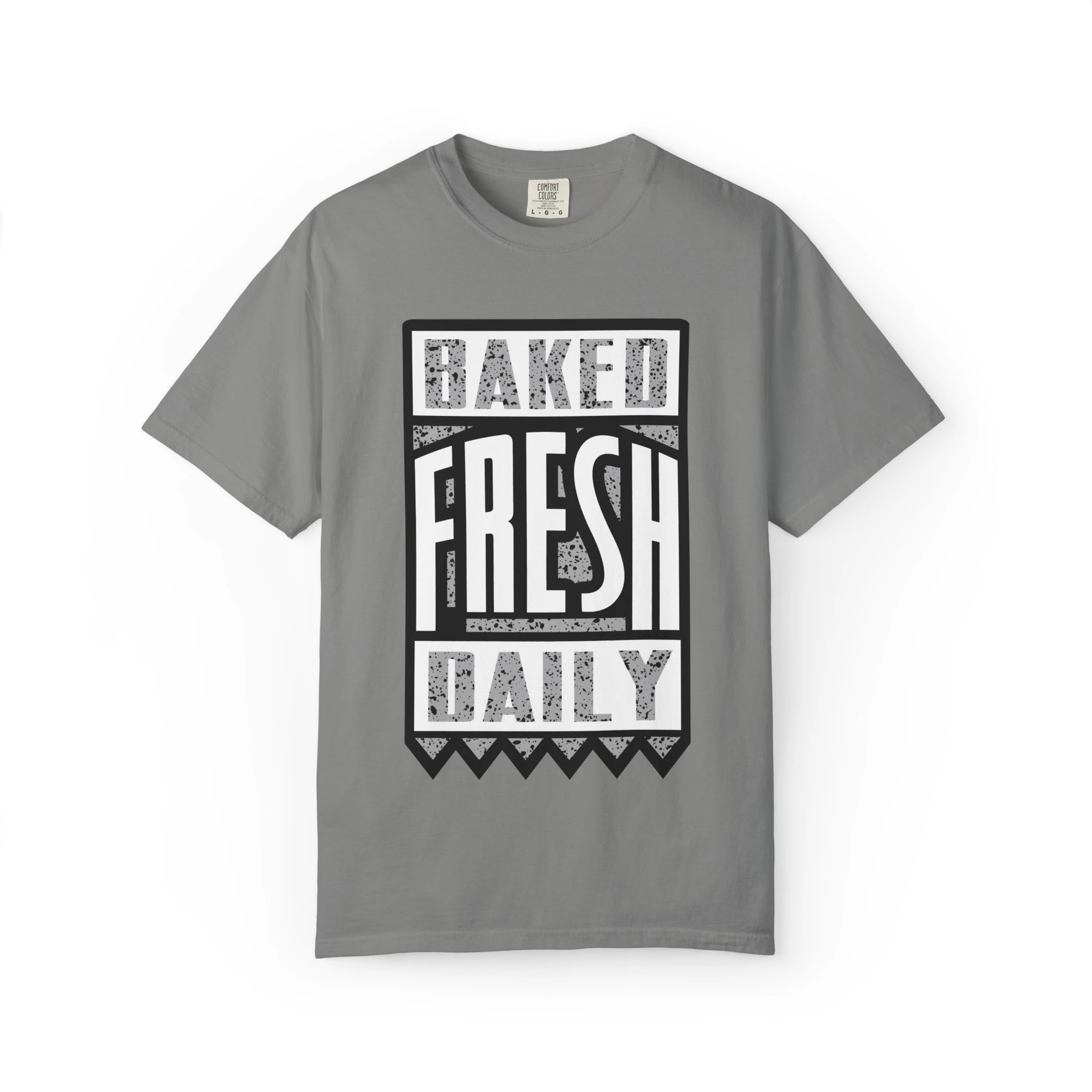 Shirt to Match Jordan 4 "White Cement" Baked Fresh Daily Graphic Tee in Grey