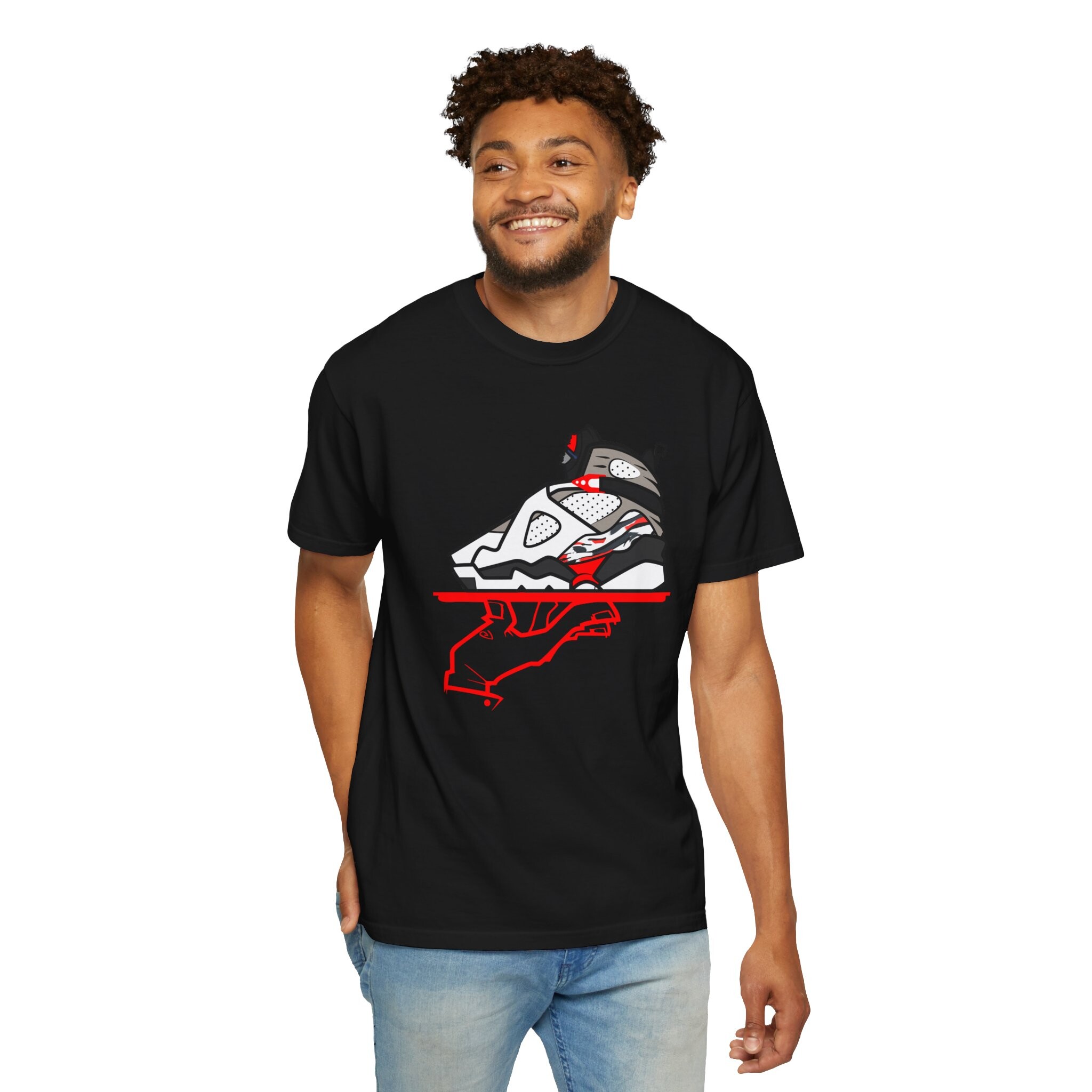 Shirt to Match Jordan 8 Bugs Bunny 2025 in Black Cotton - Image 4
