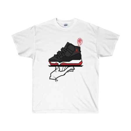 Shirt to Match Jordan 11 BRed Sneaker Colorway | Now Serving A MasTpiece White