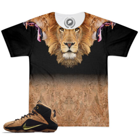 Shirt to Match LeBron 12 EXT Cork Sneaker Colorway | 3 Heads of the Lion