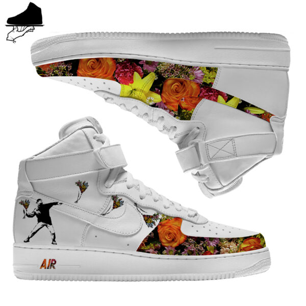 Custom Flower Bomb Nike AF1 High by GourmetKickz - Image 3