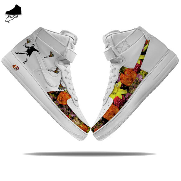 Custom Flower Bomb Nike AF1 High by GourmetKickz - Image 2