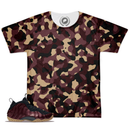 Shirt to Match Night Maroon Foamposite Sneaker Colorway | Camo