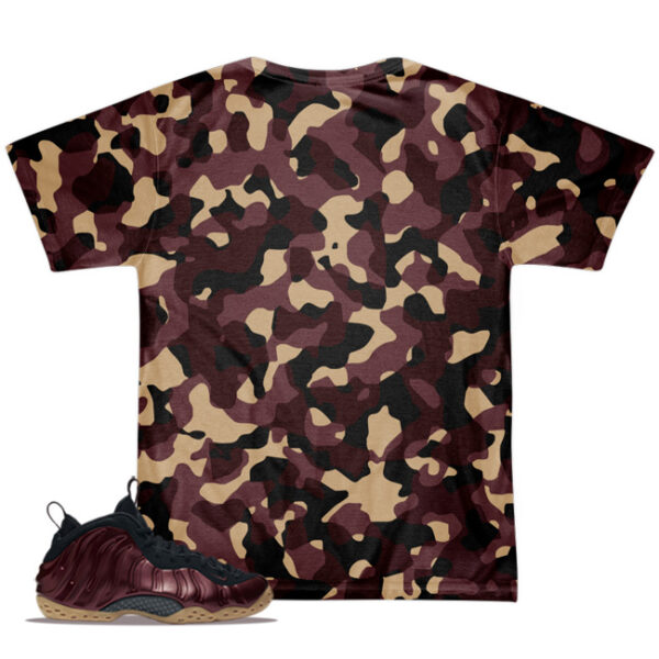 Shirt to Match Night Maroon Foamposite Sneaker Colorway | Camo - Image 4