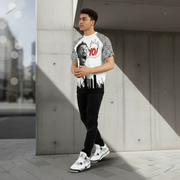 Shirt to Match Jordan 4 OG ’89 White Cement Sneaker Colorway | V3 - Image 2