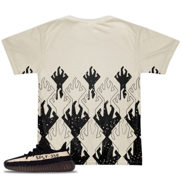 Shirt to Match Yeezy Boost 350 V2 Black / White Sneaker Colorway | V5 - Image 3