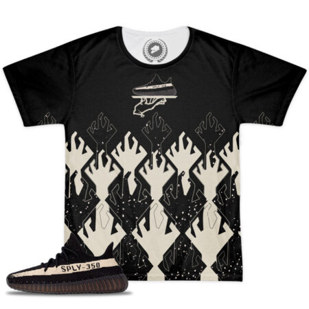 Shirt to Match Yeezy Boost 350 V2 Black / White Sneaker Colorway | V6
