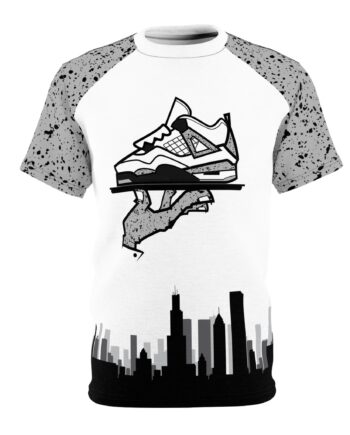 Shirt to Match Jordan 4 White Cement "Now Serving Over The Chi"