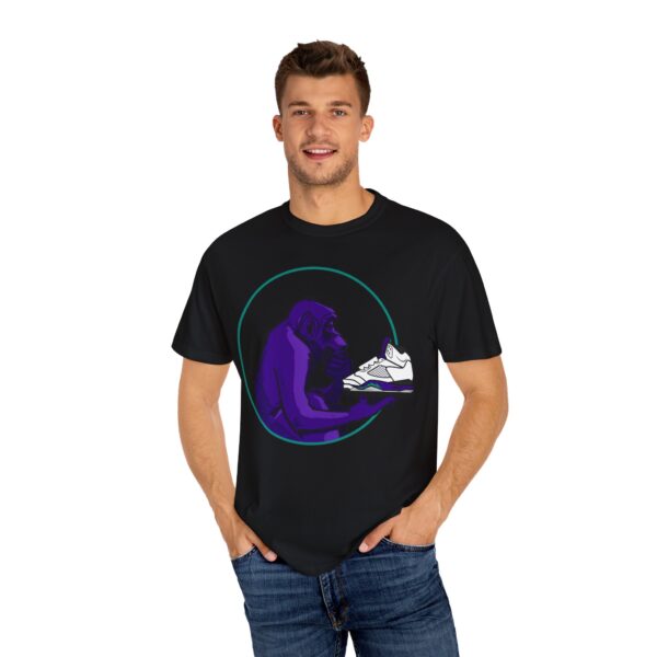Shirt to Match Jordan 5 Grape 2025 Ape Ponders Grape in Black - Image 4