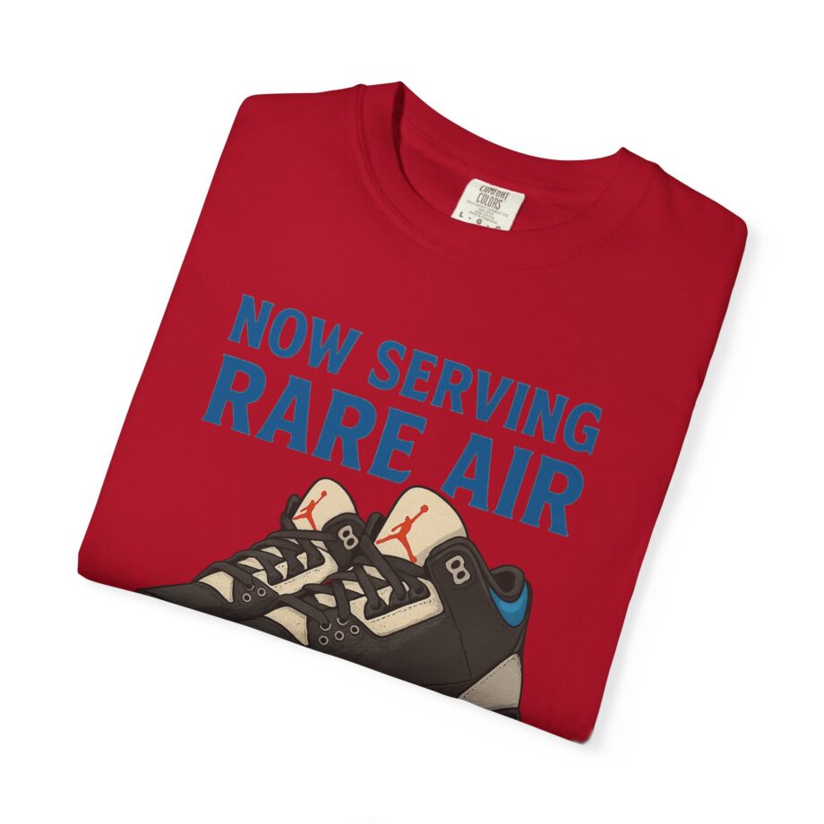 Now Serving Jordan 3 Rare Air T-Shirt, Sneaker Head Apparel, Unisex Graphic Tee in Red by GourmetKickz