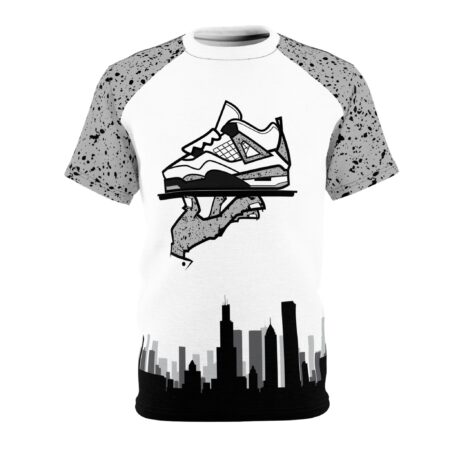 Shirt to Match Jordan 4 White Cement "Now Serving Over The Chi"
