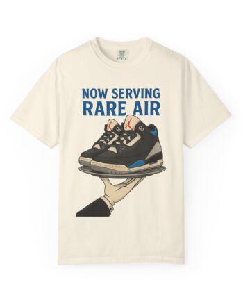 Now Serving Jordan 3 Rare Air T-Shirt, Sneaker Head Apparel, Unisex Graphic Tee in Ivory by GourmetKickz