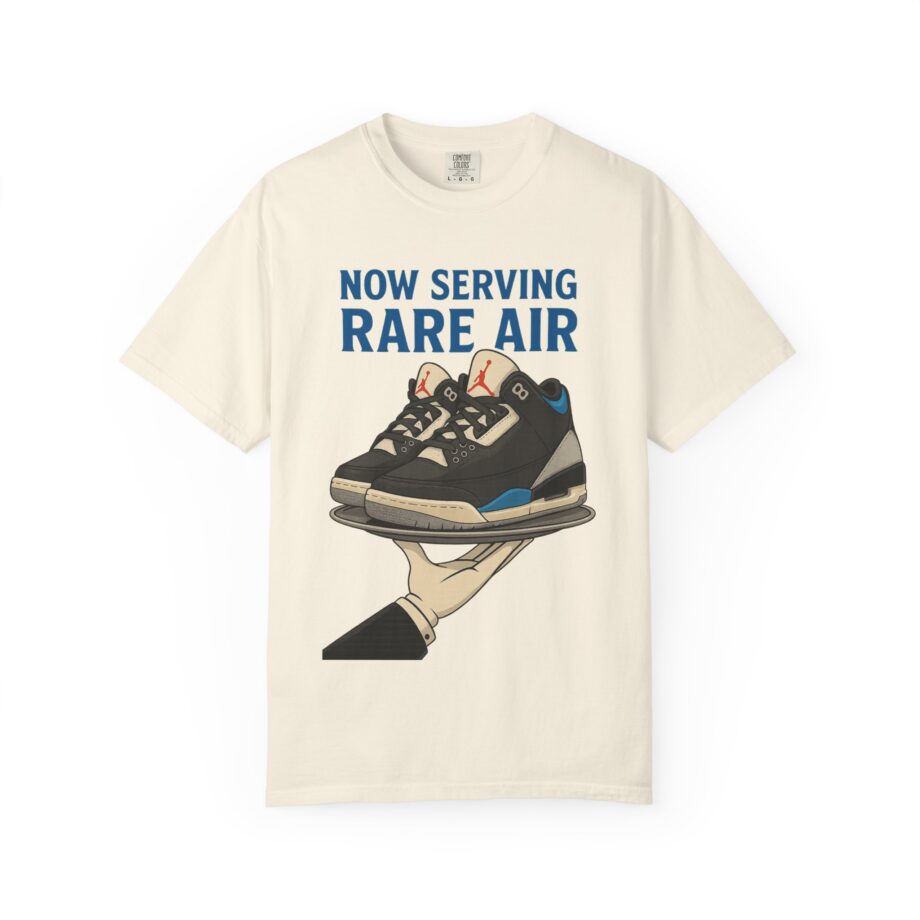 Now Serving Jordan 3 Rare Air T-Shirt, Sneaker Head Apparel, Unisex Graphic Tee in Ivory by GourmetKickz