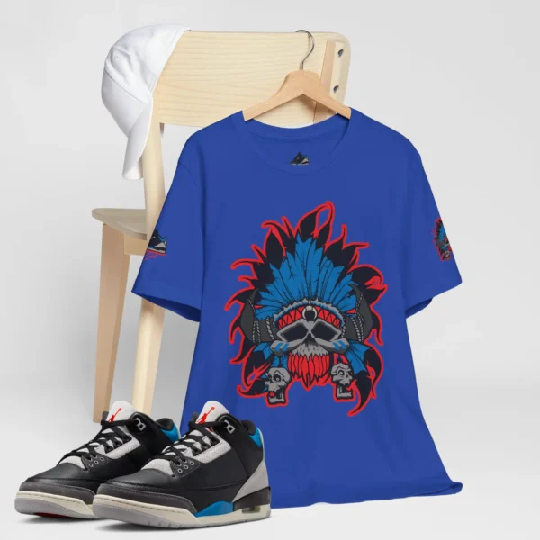 Shirt to Match Jordan 3 Rare Air Sole CHiEF Cotton Graphic in Blue - Image 2